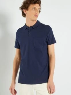 Polo En Jersey à Micro Rayures -Kiabi polo en jersey a micro rayures bleu noir zr769 1 frb3
