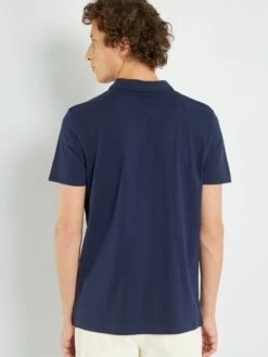 Polo En Jersey à Micro Rayures -Kiabi polo en jersey a micro rayures bleu noir zr769 1 frb4