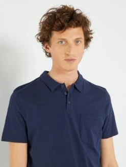 Polo En Jersey à Micro Rayures -Kiabi polo en jersey a micro rayures bleu noir zr769 1 frb5 1