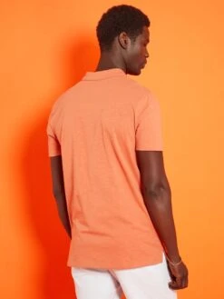 Polo En Jersey Avec Imprimé à Rayures -Kiabi polo en jersey avec imprime a rayures orange zr267 4 frb3