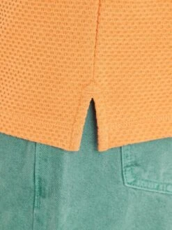 Polo En Maille Gaufrée -Kiabi polo en maille gaufree orange rouille amj96 2 frb5 1