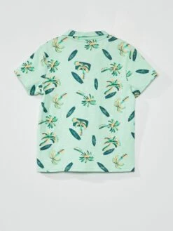 Polo En Maille Piquée 'palmiers' -Kiabi polo en maille piquee palmiers vert palmiers zs249 2 frb5 1