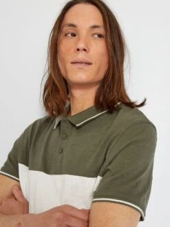 Polo En Piqué De Coton Color-block