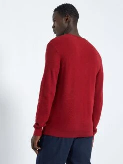Pull Col Rond Nid D'abeille -Kiabi pull col rond nid dabeille rouge bordeaux zj814 3 frb4