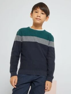 Pull En Maille Color-block -Kiabi pull en maille color block vert yz292 2 frb3