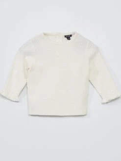 Pull Point Fantaisie Avec Manches Ondulées