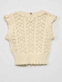 Pull Sans Manches En Maille Ajourée