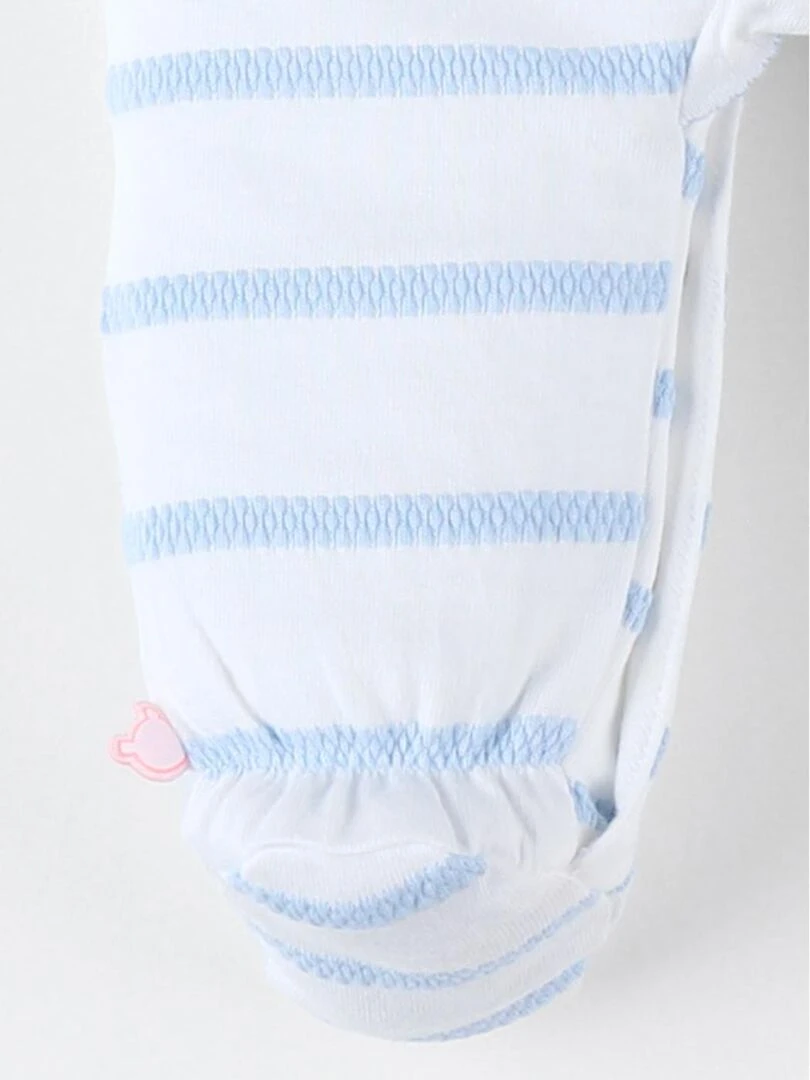 Pyjama 1 Pièce Rayé En Jersey, écru/bleu Clair 5 Pyjama 1 Pièce Rayé En Jersey, écru/bleu Clair – Image 3