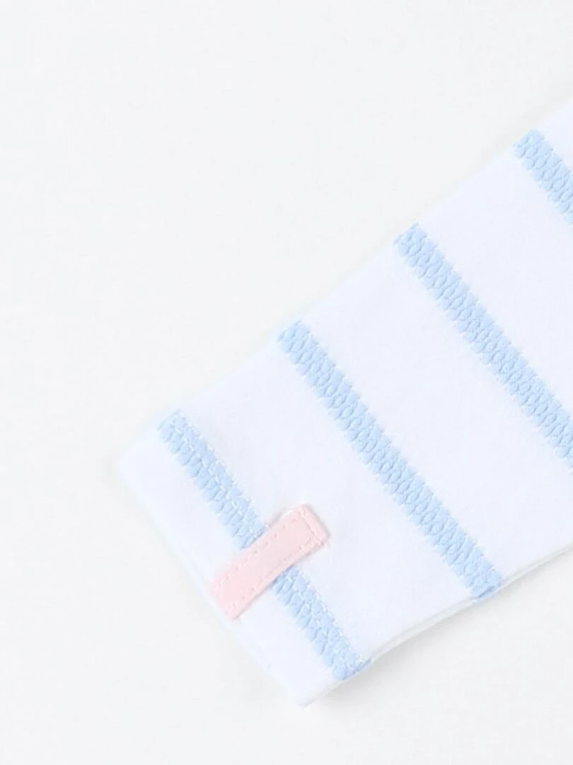 Pyjama 1 Pièce Rayé En Jersey, écru/bleu Clair 7 Pyjama 1 Pièce Rayé En Jersey, écru/bleu Clair – Image 5