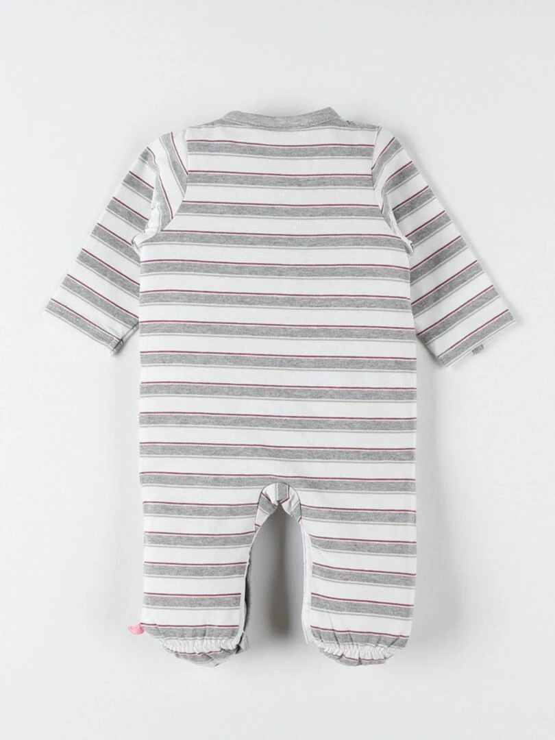 Pyjama 1 Pièce Rayé En Jersey, écru/gris Clair 4 Pyjama 1 Pièce Rayé En Jersey, écru/gris Clair – Image 2