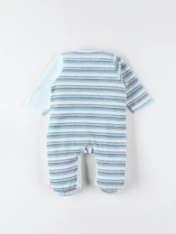 Pyjama 1 Pièce Rayé Rhino & éléphant En Velours, -Kiabi pyjama 1 piece raye rhino elephant en velours blanc bdc58 1 frb2