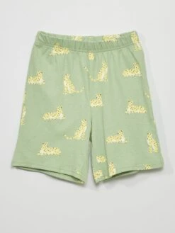 Pyjama Court - Imprimé Léopard - 2 Pièces -Kiabi pyjama court imprime leopard 2 pieces vert leopard zj825 2 frb3 1