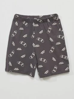 Pyjama Court - Imprimé Skate - 2 Pièces -Kiabi pyjama court imprime skate 2 pieces violet zn014 2 frb3 1