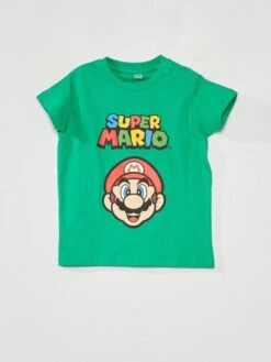 Pyjama Court 'Mario' 'Nintendo' - 2 Pièces -Kiabi pyjama court mario nintendo 2 pieces vertbleu aad13 1 frb3