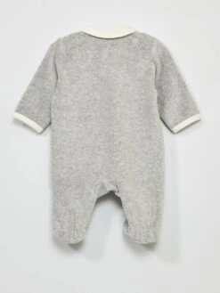 Pyjama En Velours Avec Col Claudine -Kiabi pyjama en velours avec col claudine gris aod18 1 frb3 1