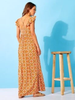 Robe à Bretelles Volantées 9 Robe à Bretelles Volantées -Kiabi robe a bretelles volantees orange ach06 1 frb3