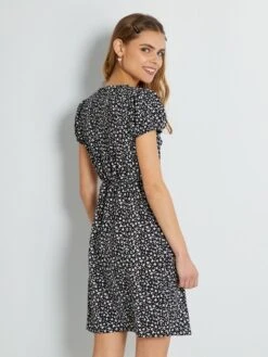 Robe à Motifs Avec Manches Ballons -Kiabi robe a motifs avec manches ballons noir zs579 5 frb3 1