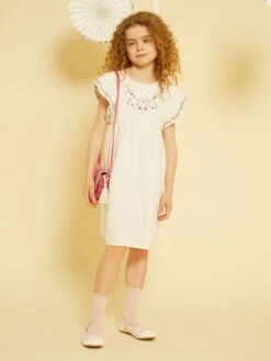 Robe Avec Fleurs Brodées -Kiabi robe avec fleurs brodees blanc acd86 1 frb3