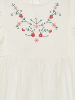 Robe Avec Fleurs Brodées -Kiabi robe avec fleurs brodees blanc acd86 1 frb5