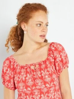 Robe En Maille Gaufrée -Kiabi robe en maille gaufree rouge ack29 1 frb3