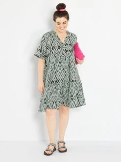 Robe Fluide Courte 'Only Carmakoma' -Kiabi robe fluide courte only carmakoma vert amd81 1 frb4 1