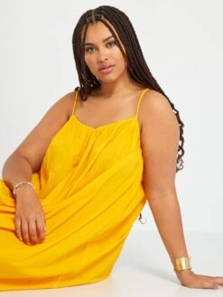 Robe Longue à Brettelles 11 Robe Longue à Brettelles -Kiabi robe longue a brettelles jaune acw24 1 frb4