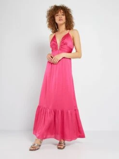 Robe Longue à Fines Bretelles 9 Robe Longue à Fines Bretelles -Kiabi robe longue a fines bretelles fuchsia ato04 2 frb3