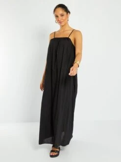 Robe Longue En Voile De Coton 8 Robe Longue En Voile De Coton -Kiabi robe longue en voile de coton noir acs93 2 frb2