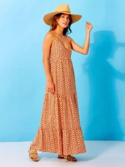 Robe Midi à Bretelles -Kiabi robe midi a bretelles marron ach07 1 frb4