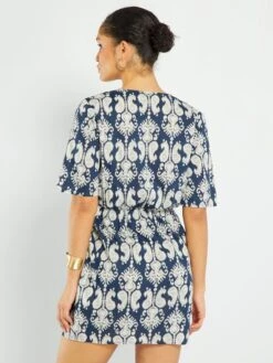 Robe Portefeuille Avec Imprimé -Kiabi robe portefeuille avec imprime bleu zq787 1 frb4