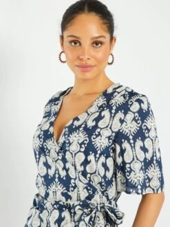 Robe Portefeuille Avec Imprimé -Kiabi robe portefeuille avec imprime bleu zq787 1 frb7 1