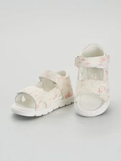 Sandales Fermées à Scratchs Motif Chiffré