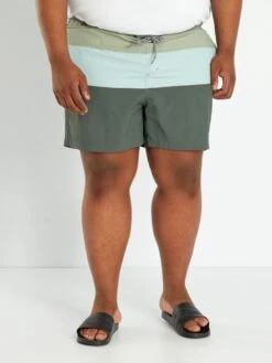 Short De Bain 'color-block' -Kiabi short de bain color block kaki zq601 2 frb4