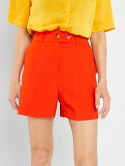 Short Taille Haute -Kiabi short taille haute orange atr38 3 frb2