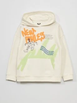 Sweat à Capuche Imprimé En Molleton -Kiabi sweat a capuche imprime en molleton blanc zr410 2 frb4