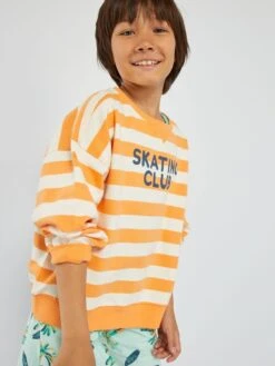 Sweat à Rayures -Kiabi sweat a rayures orange zs115 2 frb3 1
