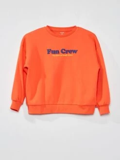 Sweat Avec Broderie Devant - Mixte -Kiabi sweat avec broderie devant mixte orange zi651 2 frb4