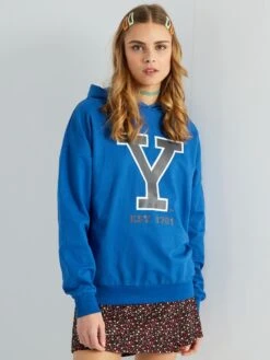 Sweat Avec Capuche à Imprimé 'Yale' -Kiabi sweat avec capuche a imprime yale bleu aem76 1 frb4 1