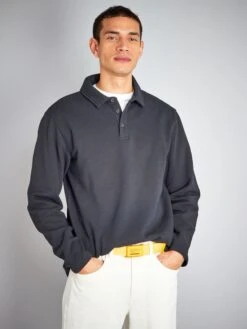 Sweat En Molleton Avec Col Polo -Kiabi sweat en molleton avec col polo noir zj834 2 frb2