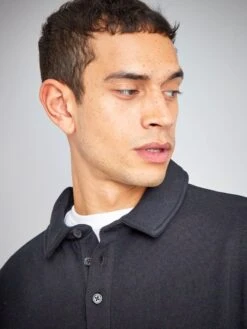 Sweat En Molleton Avec Col Polo -Kiabi sweat en molleton avec col polo noir zj834 2 frb5 1