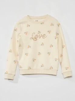 Sweat En Molleton Avec Imprimé Fantaisie -Kiabi sweat en molleton avec imprime fantaisie ecru zj027 1 frb7