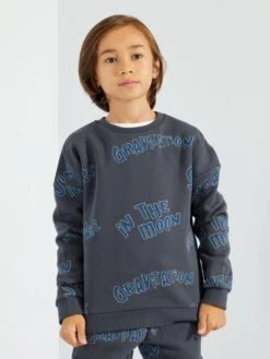 Sweat En Molleton Avec Imprimé Fantaisie -Kiabi sweat en molleton avec imprime fantaisie gris zd824 6 frb3