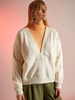 Sweat En Molleton -Kiabi sweat en molleton ecru zj062 1 frb3