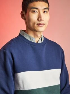 Sweat Molletonné Effet Color-block -Kiabi sweat molletonne effet color block bleu marine zj835 2 frb4 1