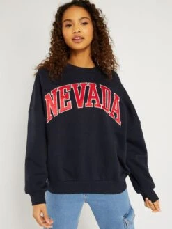 Sweat Oversize En Molleton -Kiabi sweat oversize en molleton bleu alh79 1 frb3