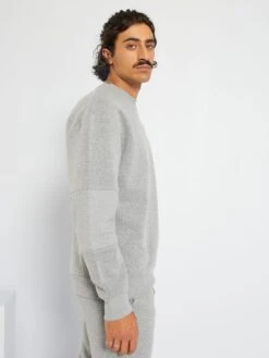 Sweat Uni Avec Manches Côtelées