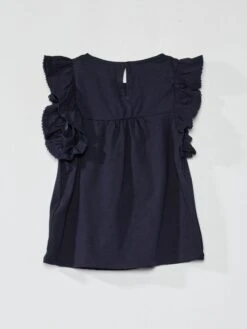 T-shirt à Col Rond Avec Broderie Anglaise -Kiabi t shirt a col rond avec broderie anglaise bleu marine zo682 3 frb2 1