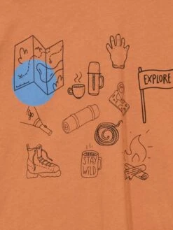 T-shirt à Col Rond Imprimé Fantaisie -Kiabi t shirt a col rond imprime fantaisie orange brique zk507 3 frb5 1