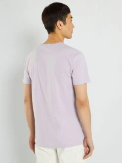 T-shirt à Col Rond Imprimé -Kiabi t shirt a col rond imprime lilas amk03 1 frb3