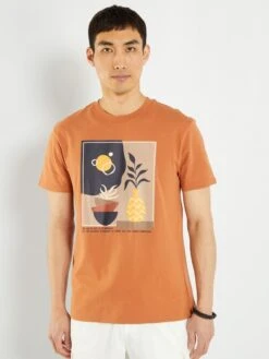 T-shirt à Manches Courtes Avec Imprimé -Kiabi t shirt a manches courtes avec imprime orange rouille amj94 1 frb2